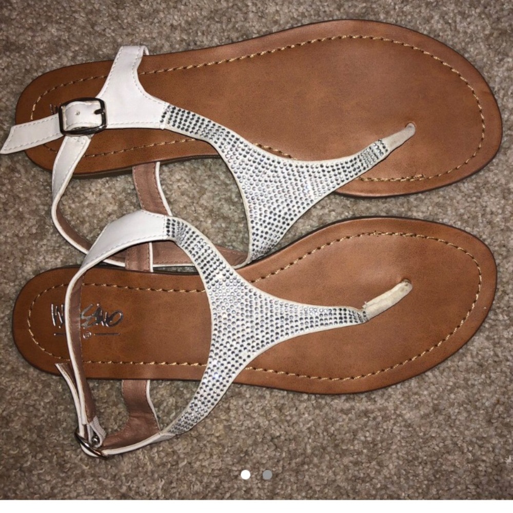 jewel white sandals